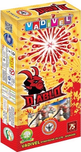 Diablo – 1.75" Aerial Shells (3 Pcs/Box) | Vadivel Fireworks | Umayal Crackers