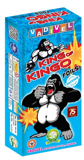 King Of Kingo Foils (Micro Cord Fuse) – 10 Pcs/Box | Supreme Ground Spinners From Umayal Crackers thumbnail