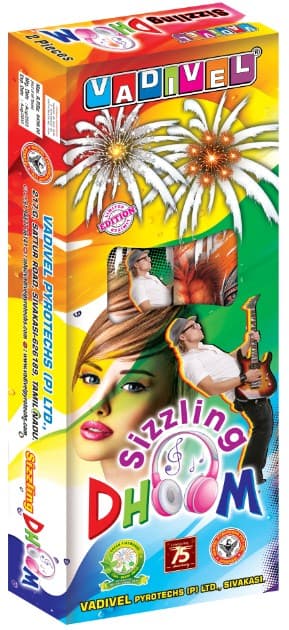 Sizzling Dhoom – Premium 4" Aerial Shells (2 Pcs/Box) | Vadivel Fireworks | Umayal Crackers