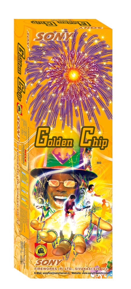 Golden Chip (2 Pieces) – Golden Drop Purple Crackling | Sony Fireworks | Umayal Crackers