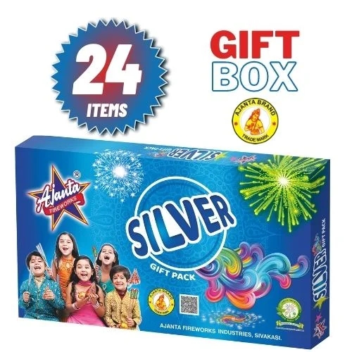 Silver Gift Box – 24 Assorted Fireworks | Ajanta Fireworks | Umayal Crackers