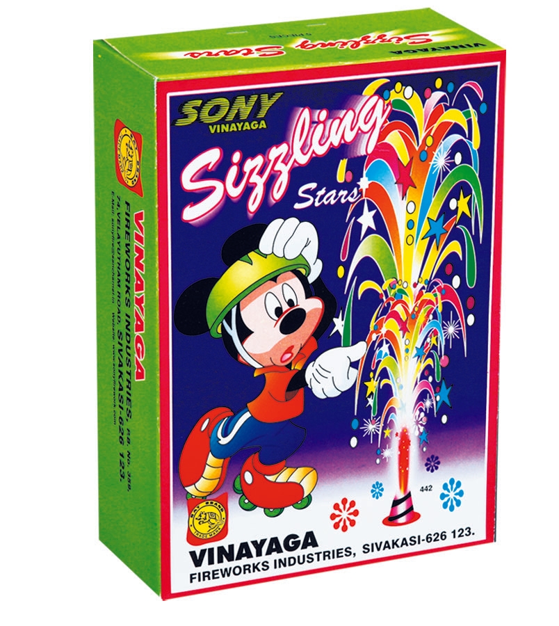 Sizzling Stars (5 Pieces) – Red & Green Flying Fountain | Sony Fireworks | Umayal Crackers