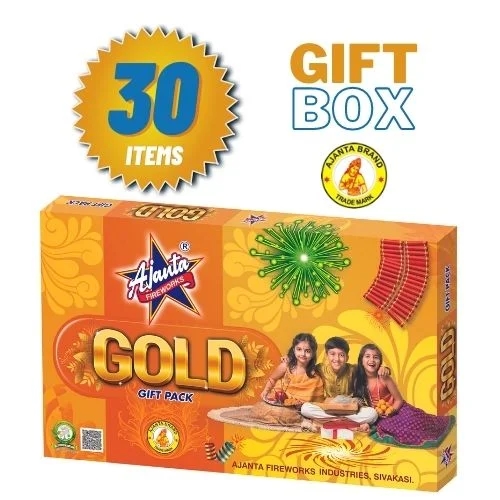 Gold Gift Box – 30 Assorted Fireworks | Ajanta Fireworks | Umayal Crackers